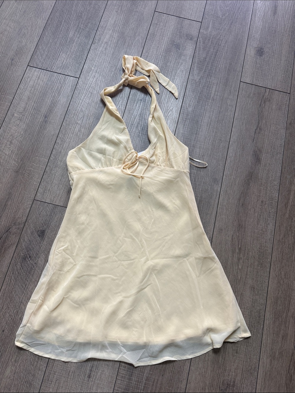 NWT Princess Polly Yellow Halter Mini Dress Size 8 Laraline Lemon - Picture 1 of 6